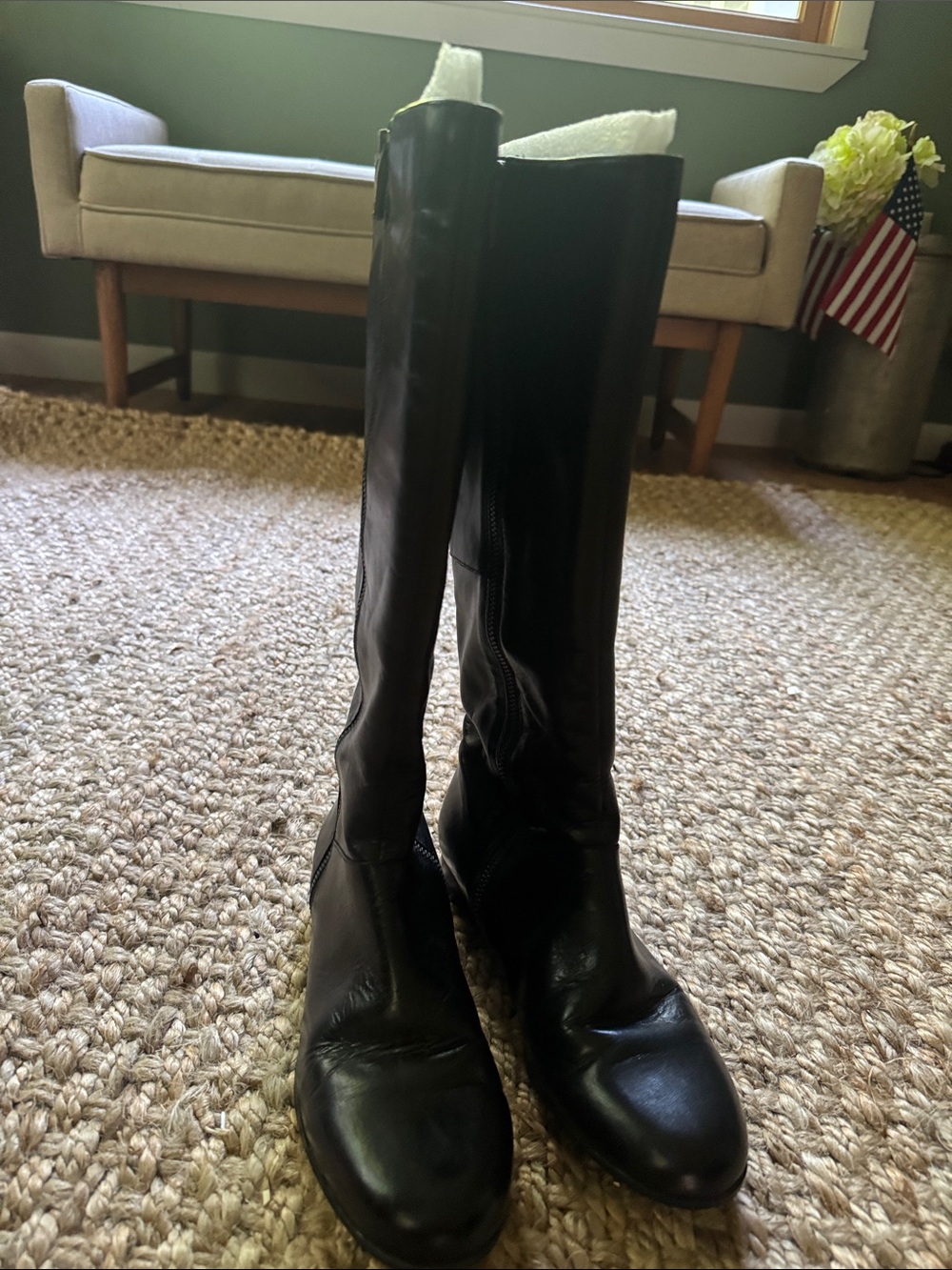 Enzo Angiolini Tall Black Leather Riding Boots